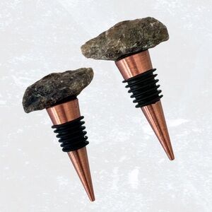 Copper and Stone Wine Stopper (1) - Smoky Quartz